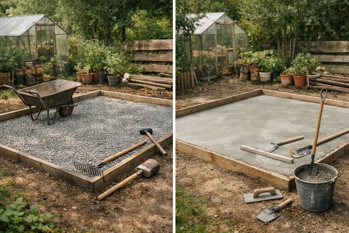 Préparation d’un support d’abri de jardin sur sol nivelé