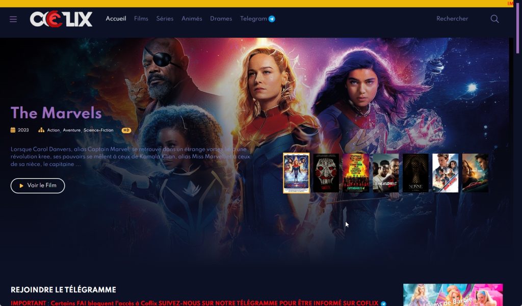 regardez vos films et séries préférés en streaming gratuit sur coflix. découvrez un large choix de contenus en haute qualité, sans inscription et sans publicité, pour une expérience de visionnage optimale.